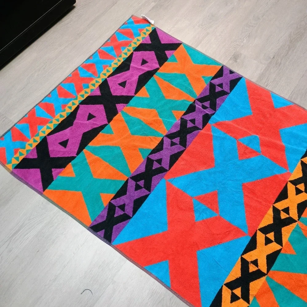 Royal Terry Colorful Geometric X Beach Towel
